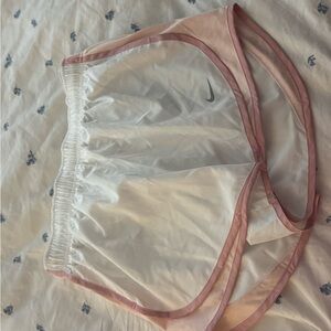 Nike Women's White and Pink Trim Shorts